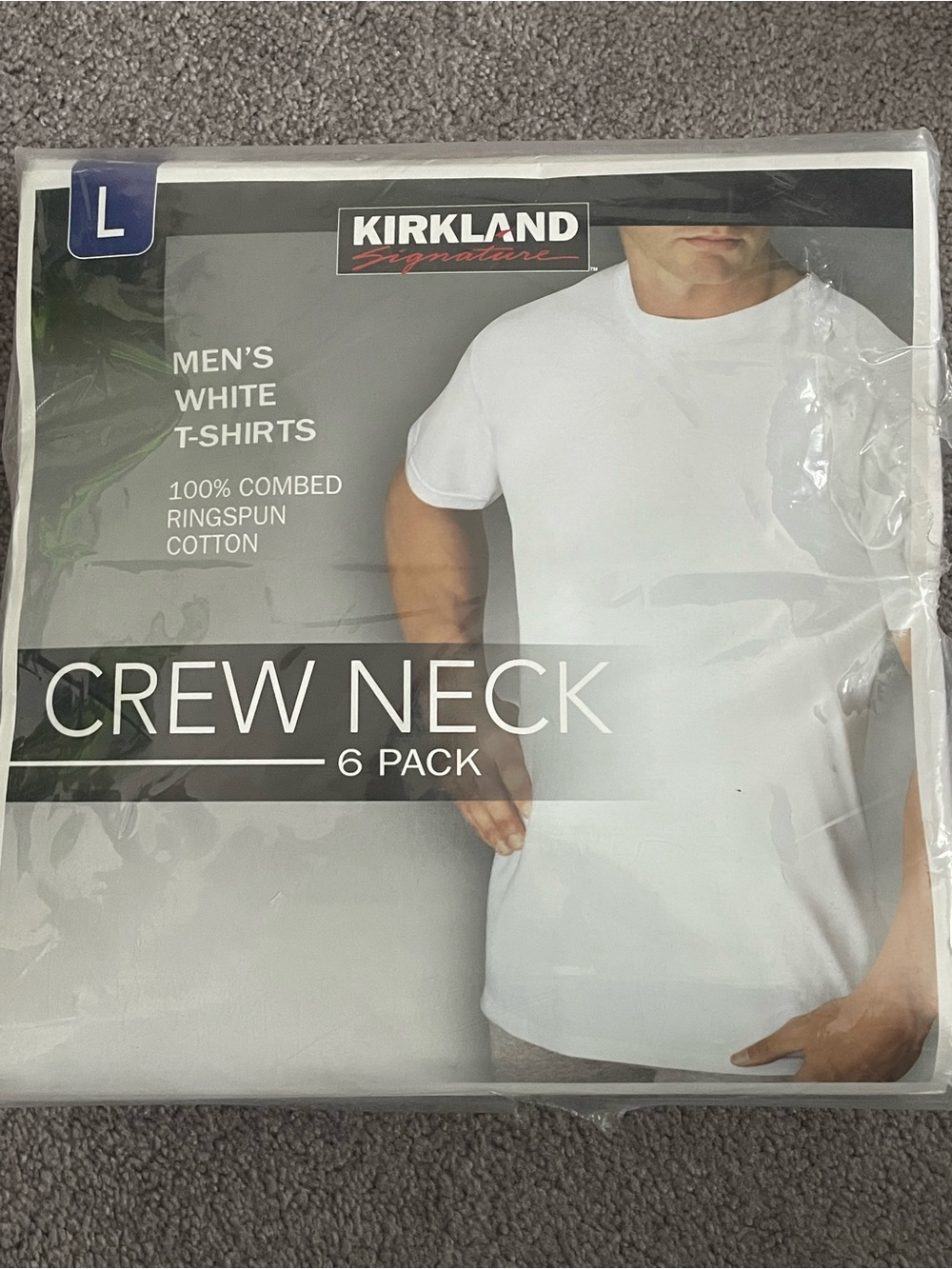 Kirkland Signature White Men's Crew Neck T-Shirts - 6 Pack
